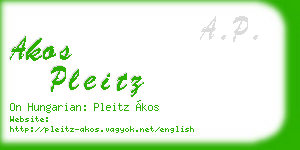 akos pleitz business card